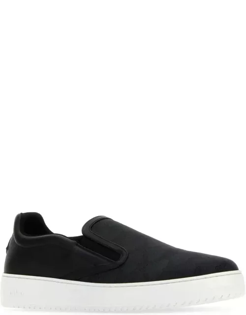 MCM Black Canvas And Leather Neo Terrain Slip On