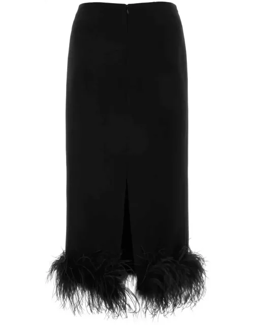Miu Miu Black Stretch Crepe Skirt