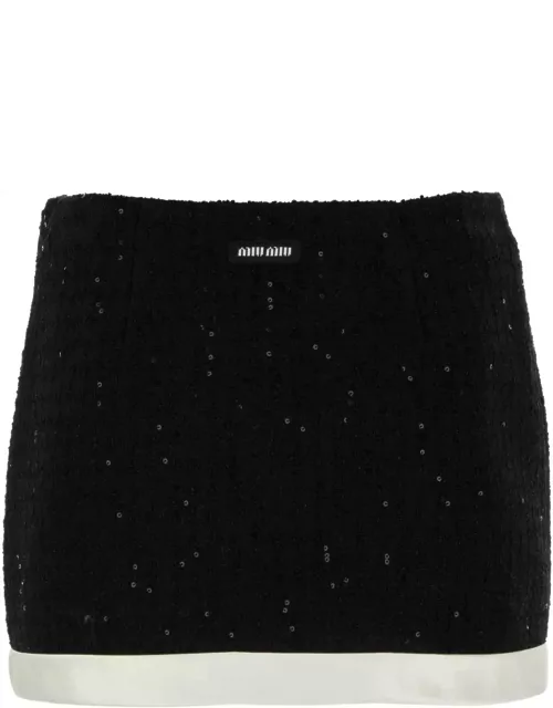 Miu Miu Black Cotton Blend Mini Skirt