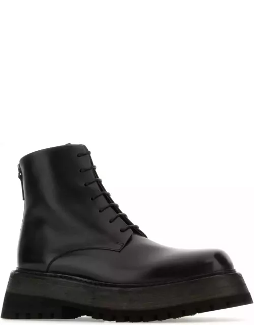 Marsell Black Leather Ankle Boot