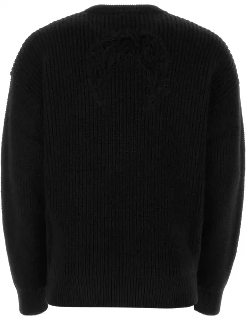 Marine Serre Black Wool Blend Sweater
