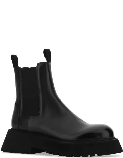 Marsell Black Leather Ankle Boot