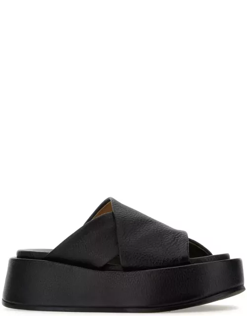 Marsell Black Leather Slipper