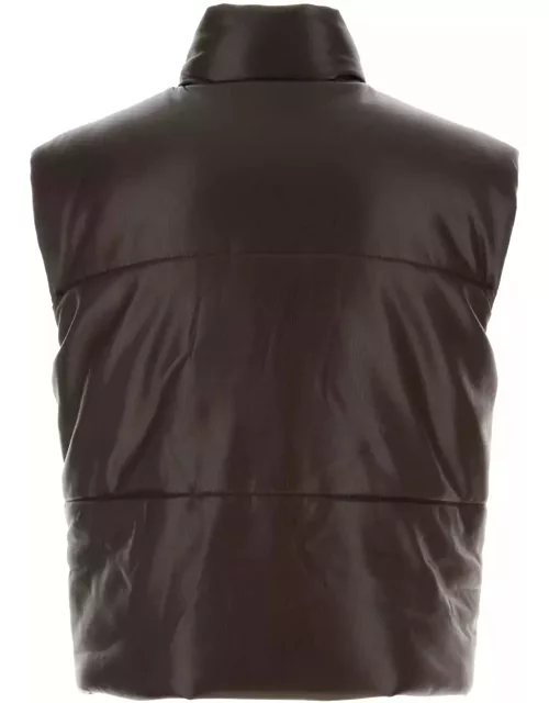 Nanushka Chocolate Synthetic Leather Jovan Padded Jacket