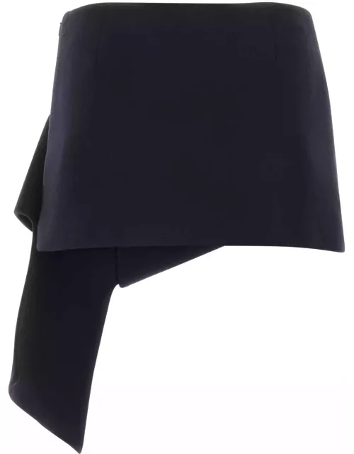 Prada Midnight Blue Wool Blend Mini Skirt