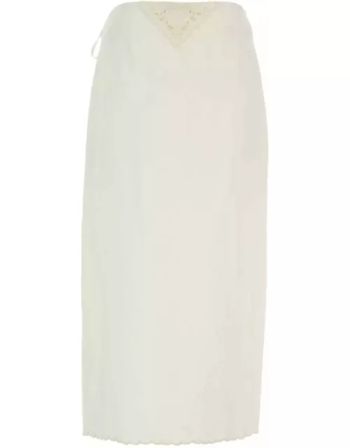 Prada Ivory Linen Skirt