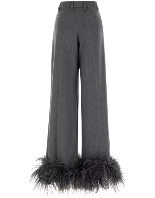Prada Grey Cashmere Wide-leg Pant