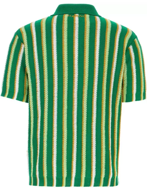 Marni Embroidered Crochet Polo Shirt