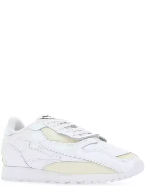 Reebok White Leather And Fabric Project 0 Cl Memory Of V2 Sneaker