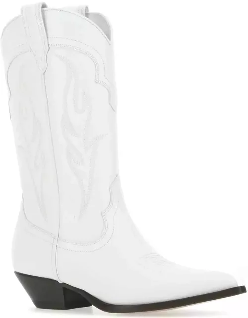 Sonora White Leather Santa Fe Ankle Boot