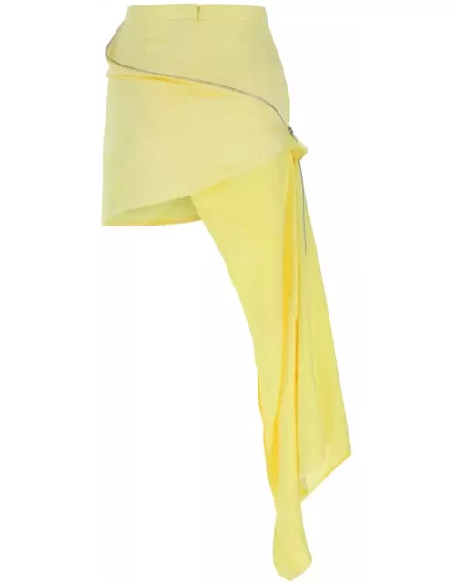 J.W. Anderson Pastel Yellow Satin Mini Skirt