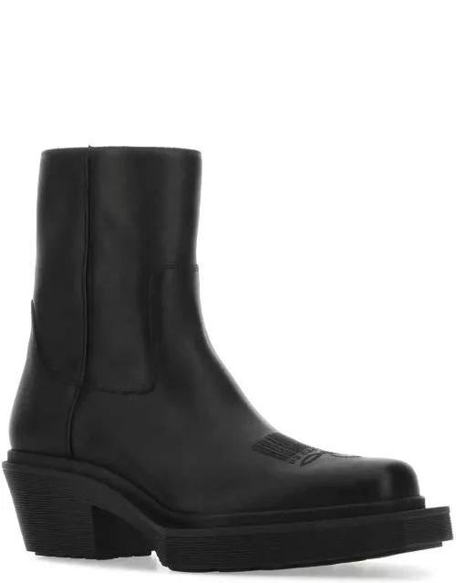 VTMNTS Black Leather Ankle Boot