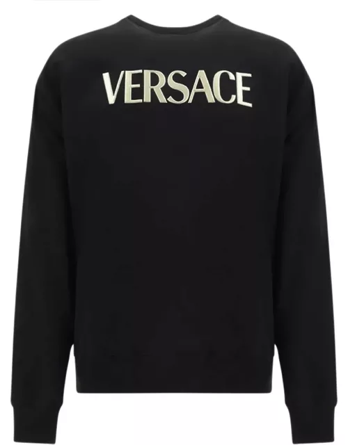 Versace Logo Detail Cotton Sweatshirt