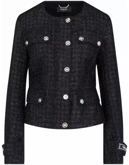 Versace Black Virgin Wool Blend Jacket