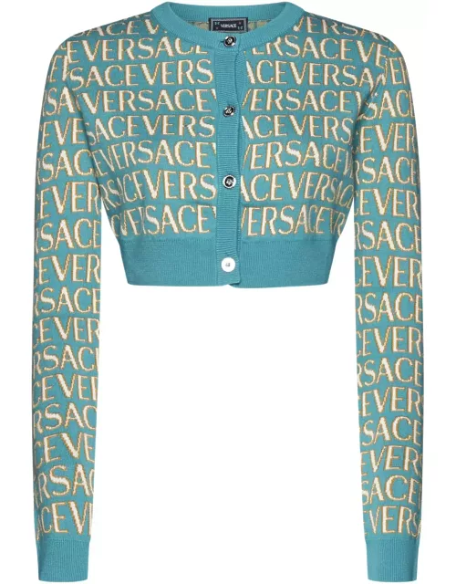 Versace Cropped-length Knitted Cardigan