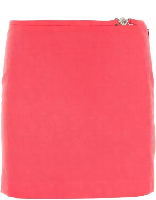 Versace Fluo Pink Jacquard Mini Skirt