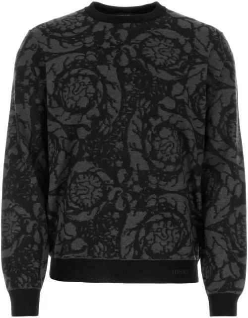 Versace Embroidered Wool Blend Sweater
