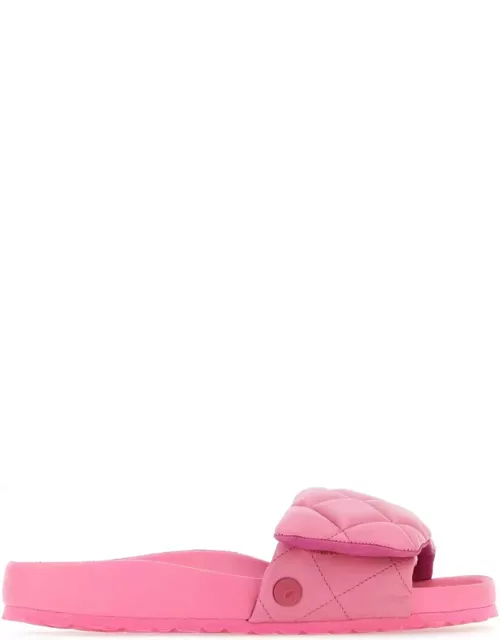 Birkenstock Pink Leather Sylt Padded Slipper