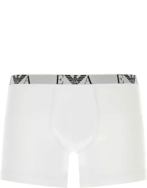 Emporio Armani White Stretch Cotton Boxer Set