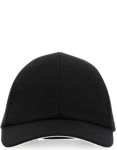 Courrèges Black Cotton Baseball Cap