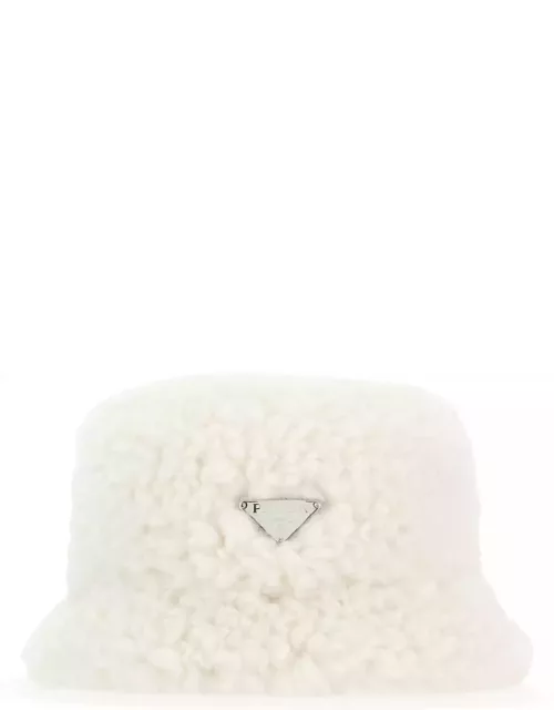 Prada Ivory Eco Shearling Hat