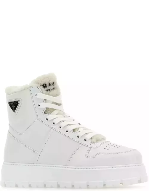 Prada White Leather Sneaker