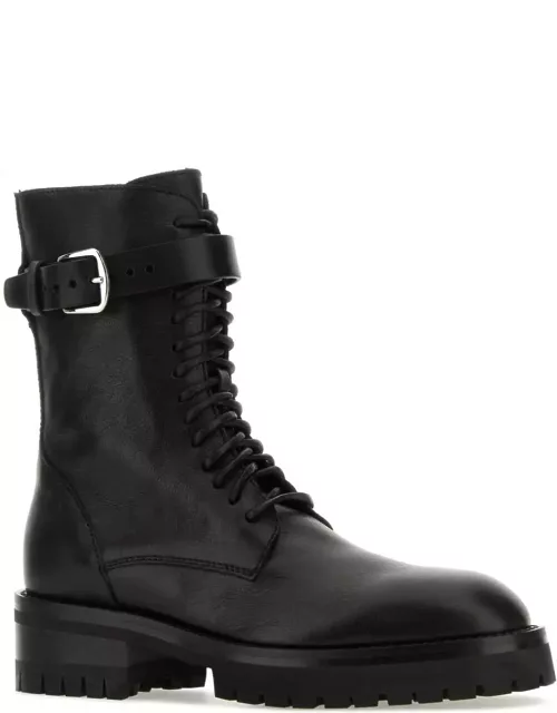 Ann Demeulemeester Black Leather Ankle Boot