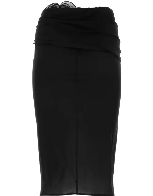 Magda Butrym Black Silk Skirt