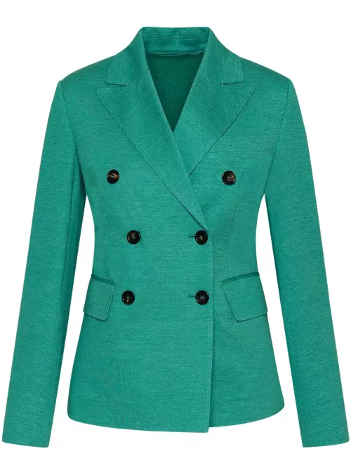 Max Mara Cashmere Green Cotton Blend Zirlo Blazer Jacket