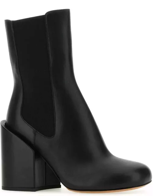 SportMax Black Leather Etra Ankle Boot