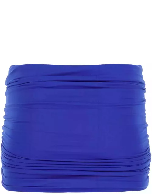 The Attico Electric Blue Stretch Nylon Mini Skirt