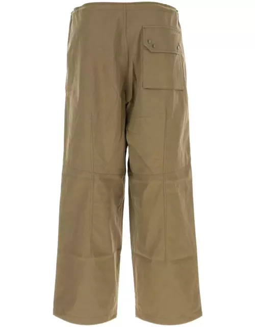 Ten C Military Green Cotton Blend Wide-leg Pant
