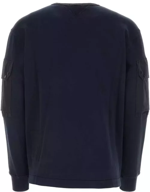 Ten C Navy Blue Cotton Sweatshirt