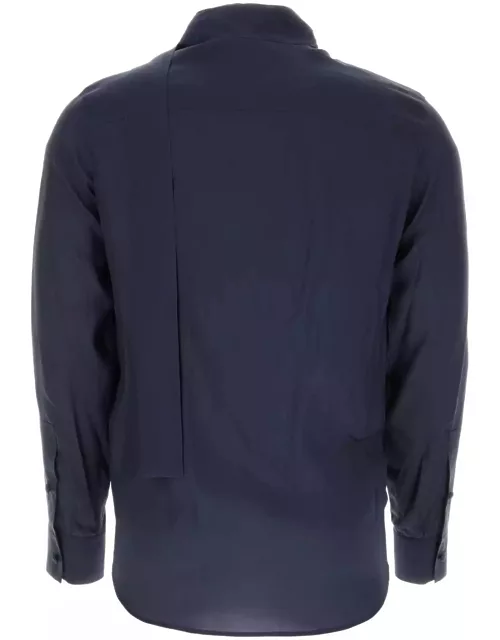 Valentino Garavani Navy Blue Silk Shirt