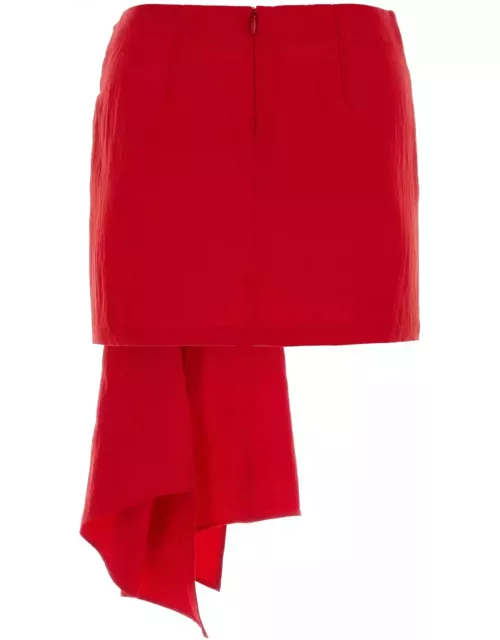 Blumarine Red Viscose Blend Mini Skirt
