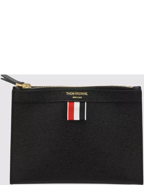 Thom Browne Black Leather Rwb Tab Crossbody Bag