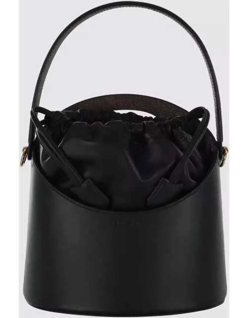 Etro Black Leather Saturno Bucket Bag