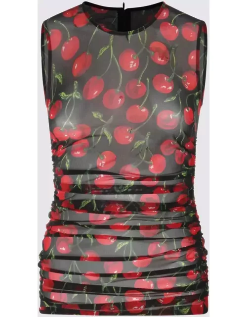 Dolce & Gabbana Black, Red And Green Top