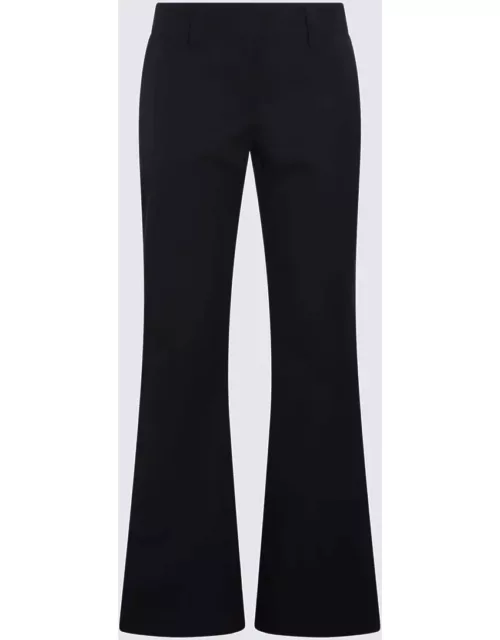 Palm Angels Navy Blue Wool Blend Flared Pant