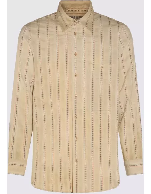 Uma Wang Tan Cotton Stripe Shirt