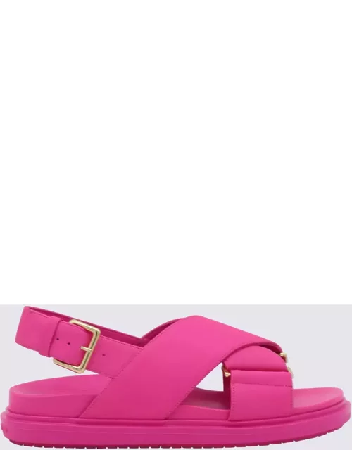 Marni Fucshia Leather Fussbett Sandal