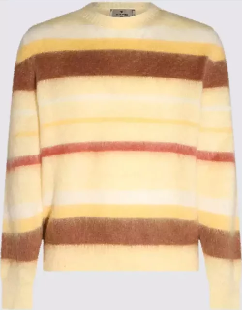 Etro Cream Mohair And Wool Blend Stripe Sweater