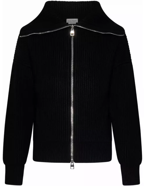 Alexander McQueen Ribbed Sweater With Funnel Neck