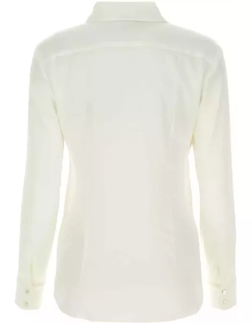 Max Mara Studio White Stretch Silk Shirt