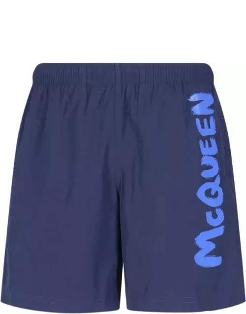 Alexander McQueen Graffiti Logo Swim Short