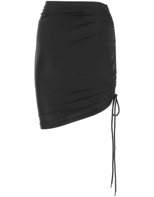 Balenciaga Black Stretch Nylon Skirt