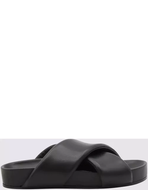 Jil Sander Black Leather Padded Sandal