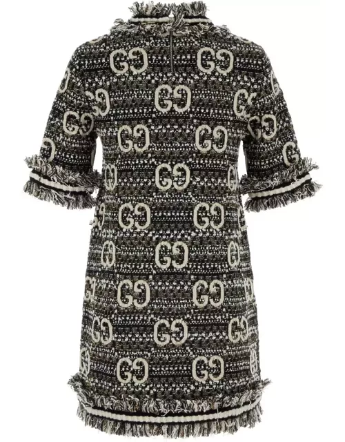 Gucci Embroidered Bouclã© Mini Dres