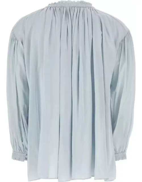 Gucci Pastel Light-blue Silk Shirt