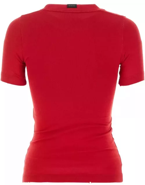 Balenciaga Red Cotton T-shirt